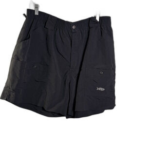 Aftco Mens Fishing Shorts Outdoor Hiking Pockets Size 40 Black